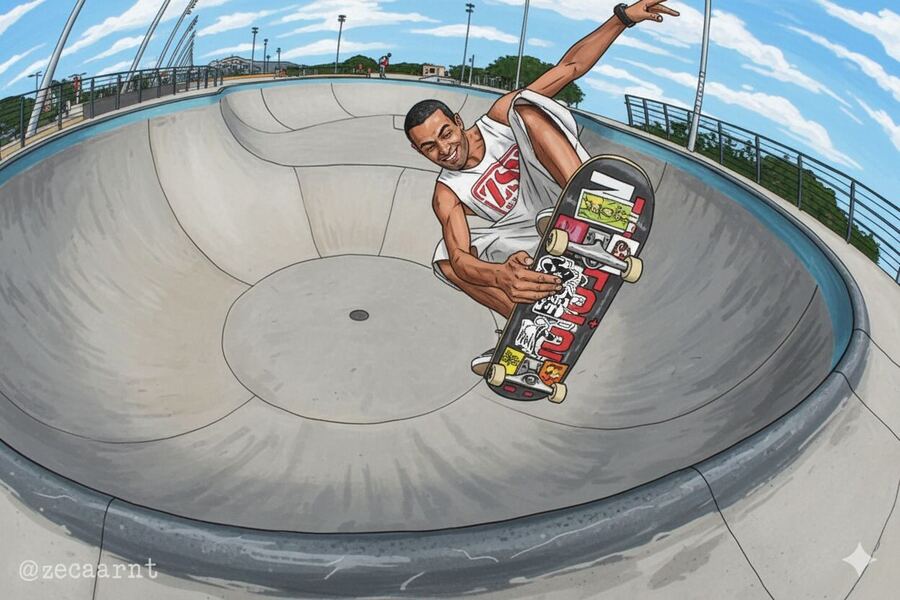 Dentro do bowl, em grande angular